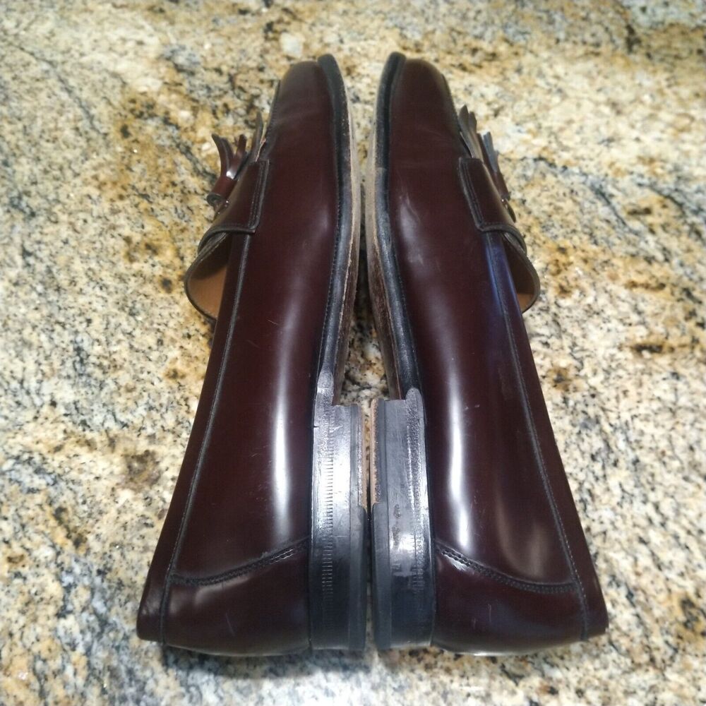 Mezlan Santander Kiltie Tassel Leather Loafer Dress Shoe Burgundy Mens 10.5 EUC - Picture 7 of 13